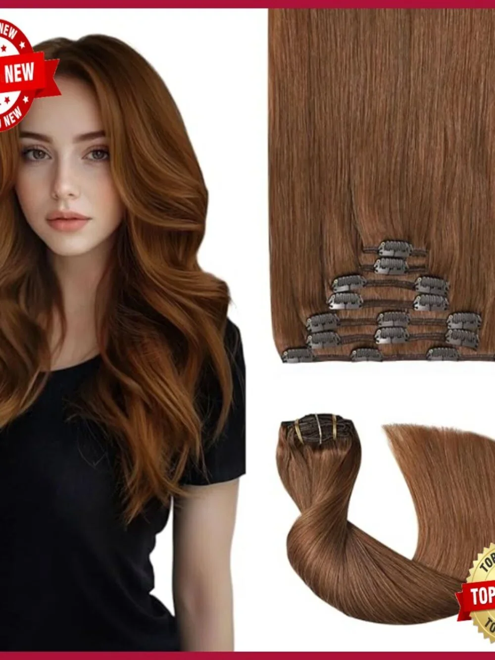 Remy Human Hair Clip-In Extensions 16 Inch 120g 7pc Double Weft